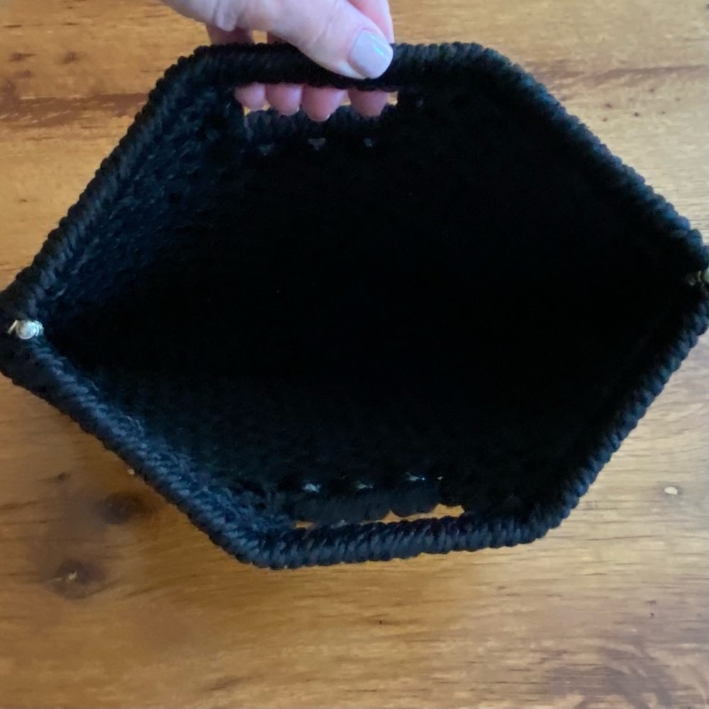 Macram Envelope Clutch Top Handle Boho Bag In Bla… - image 5